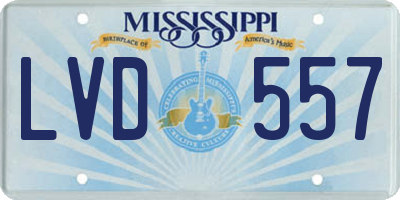 MS license plate LVD557