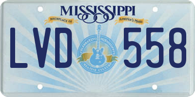 MS license plate LVD558