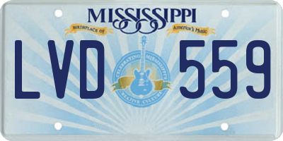 MS license plate LVD559