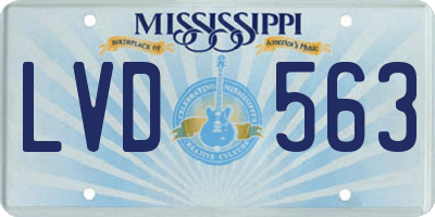 MS license plate LVD563