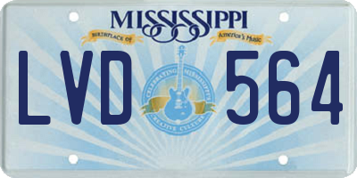 MS license plate LVD564