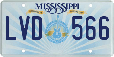 MS license plate LVD566