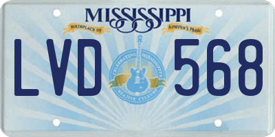 MS license plate LVD568