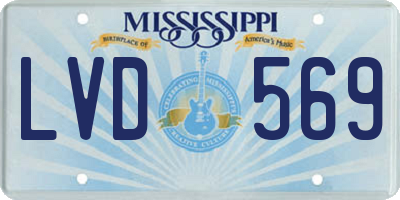 MS license plate LVD569