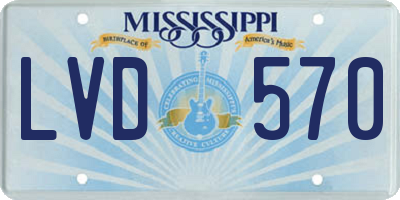 MS license plate LVD570