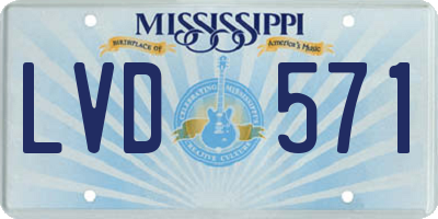 MS license plate LVD571