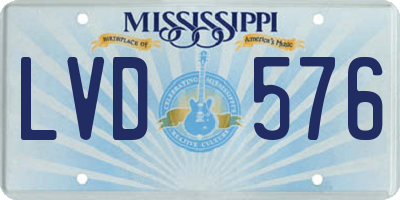 MS license plate LVD576