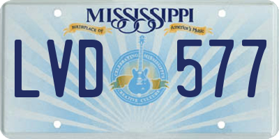 MS license plate LVD577