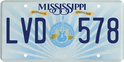 MS license plate LVD578