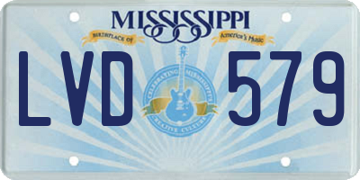 MS license plate LVD579