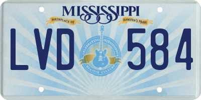 MS license plate LVD584