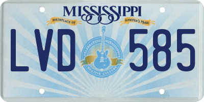 MS license plate LVD585