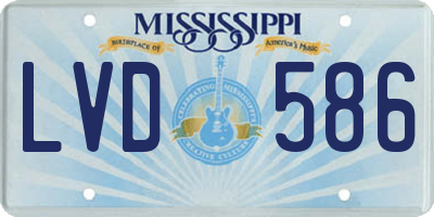 MS license plate LVD586