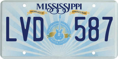 MS license plate LVD587