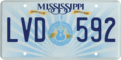 MS license plate LVD592