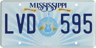 MS license plate LVD595