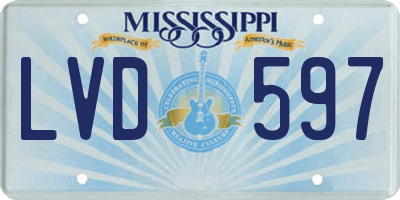 MS license plate LVD597