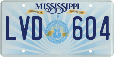 MS license plate LVD604