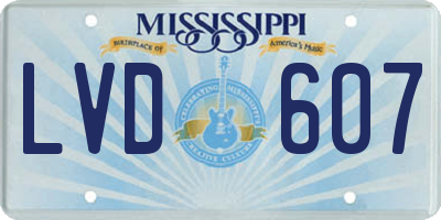 MS license plate LVD607