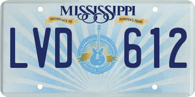 MS license plate LVD612