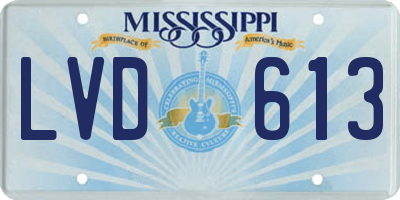 MS license plate LVD613