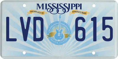 MS license plate LVD615