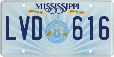 MS license plate LVD616