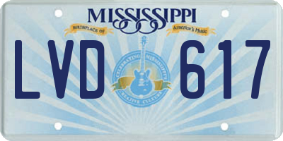 MS license plate LVD617