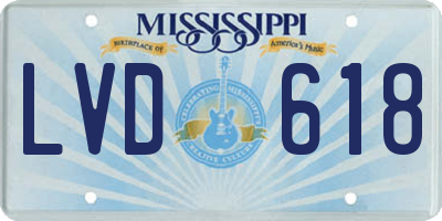 MS license plate LVD618