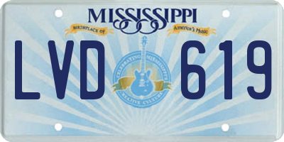 MS license plate LVD619
