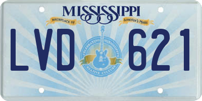 MS license plate LVD621