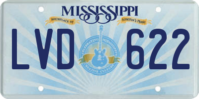 MS license plate LVD622