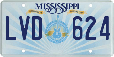 MS license plate LVD624