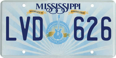 MS license plate LVD626