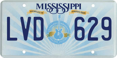 MS license plate LVD629