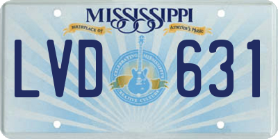 MS license plate LVD631