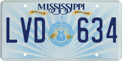 MS license plate LVD634