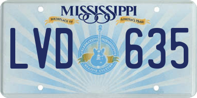 MS license plate LVD635