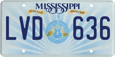 MS license plate LVD636
