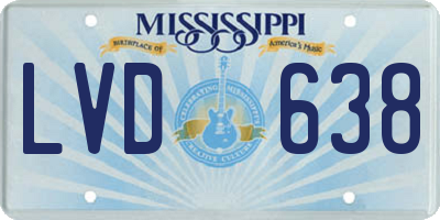 MS license plate LVD638