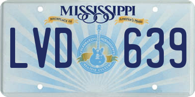 MS license plate LVD639