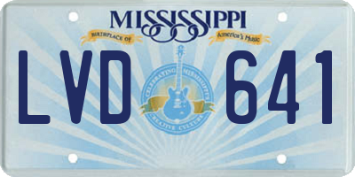 MS license plate LVD641