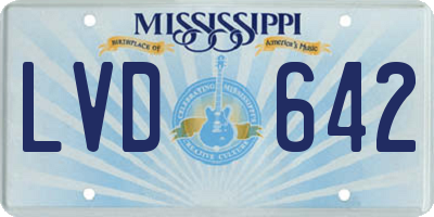 MS license plate LVD642