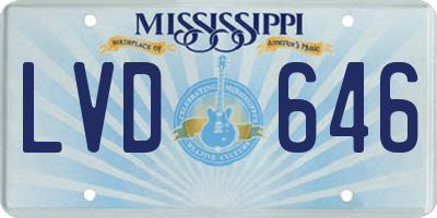 MS license plate LVD646