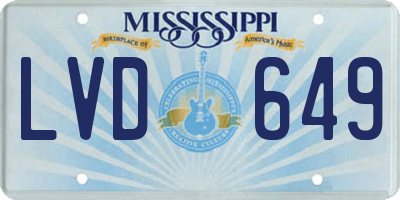 MS license plate LVD649