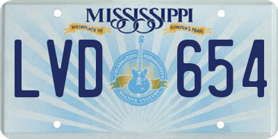 MS license plate LVD654