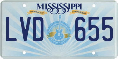 MS license plate LVD655