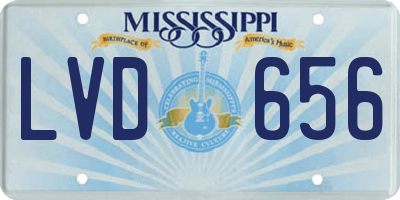 MS license plate LVD656