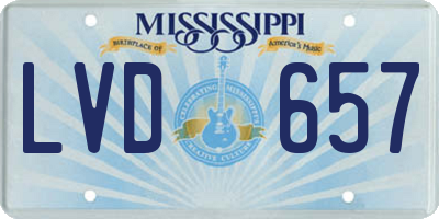 MS license plate LVD657