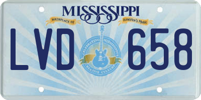 MS license plate LVD658